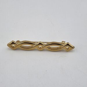 Vintage Monet Gold Tone Bar Brooch‎